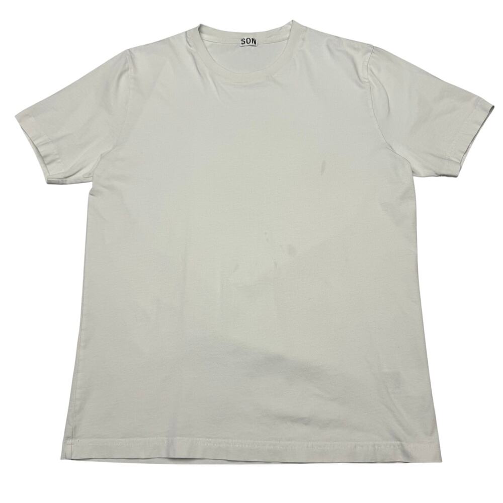 Son Of A Tailor Cotton Short Sleeve Crewneck T Shirt Men's M White Minimalist